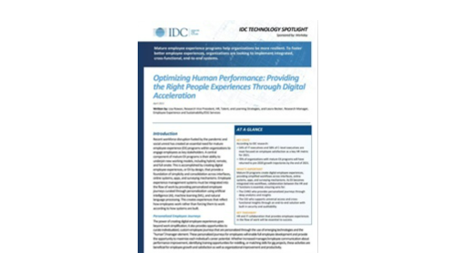 IDC Tech Spotlight: Employee Experience